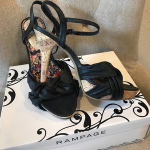 Black & Cork Platform sandal heels - Rampage